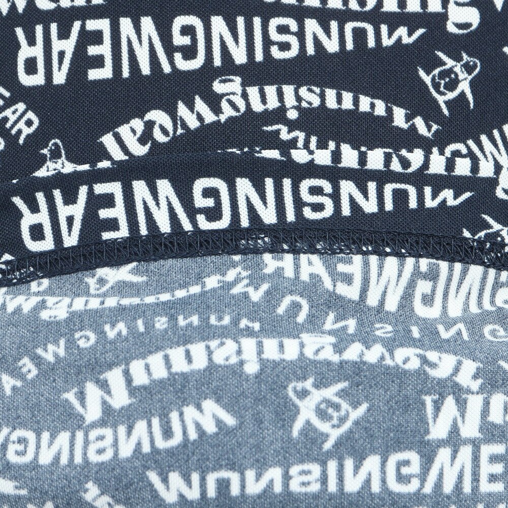 マンシングウエア（MUNSING WEAR）（メンズ）ゴルフウェア 吸汗速乾 遮熱 サンスクリーン マルチロゴ総柄プリント 半袖ポロシャツ MG5SHS84M NV00