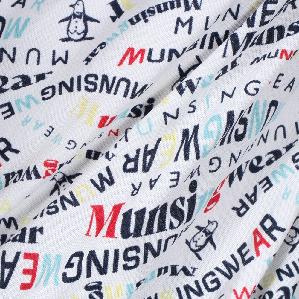 マンシングウエア（MUNSING WEAR）（メンズ）ゴルフウェア マルチロゴ総柄プリント 半袖ポロシャツ MG5SHS84M WH00