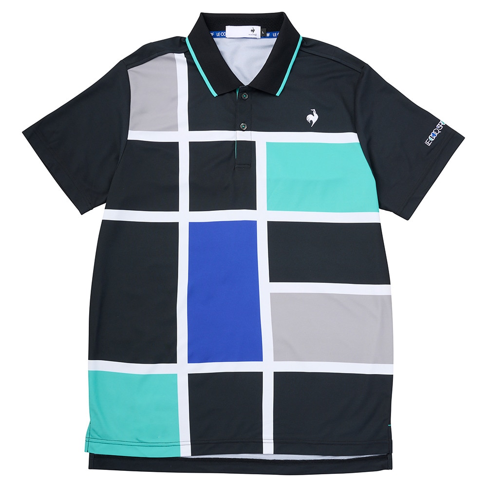 ルコックスポルティフ（lecoqsportif）（メンズ）ゴルフウェア カラーブロック大柄半袖シャツ LG5SHS02M BK00