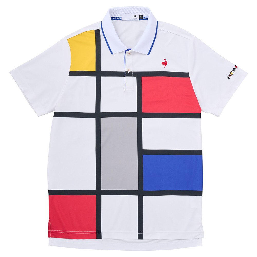 ルコックスポルティフ（lecoqsportif）（メンズ）ゴルフウェア カラーブロック大柄半袖シャツ LG5SHS02M WH00