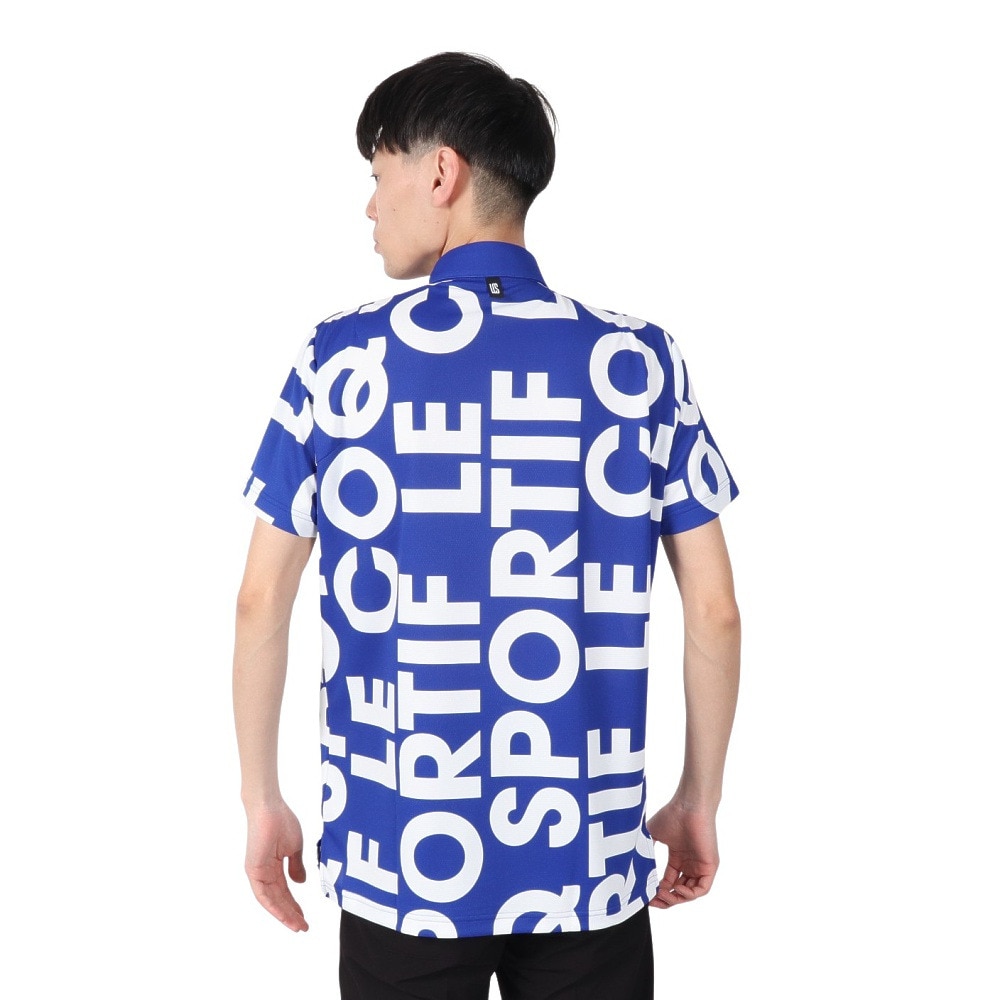 ルコックスポルティフ（lecoqsportif）（メンズ）ゴルフウェア 吸汗速乾 マルチカラー ロゴ柄半袖シャツ LG5SHS05M BL00