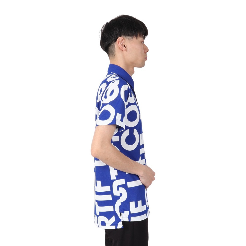 ルコックスポルティフ（lecoqsportif）（メンズ）ゴルフウェア 吸汗速乾 マルチカラー ロゴ柄半袖シャツ LG5SHS05M BL00