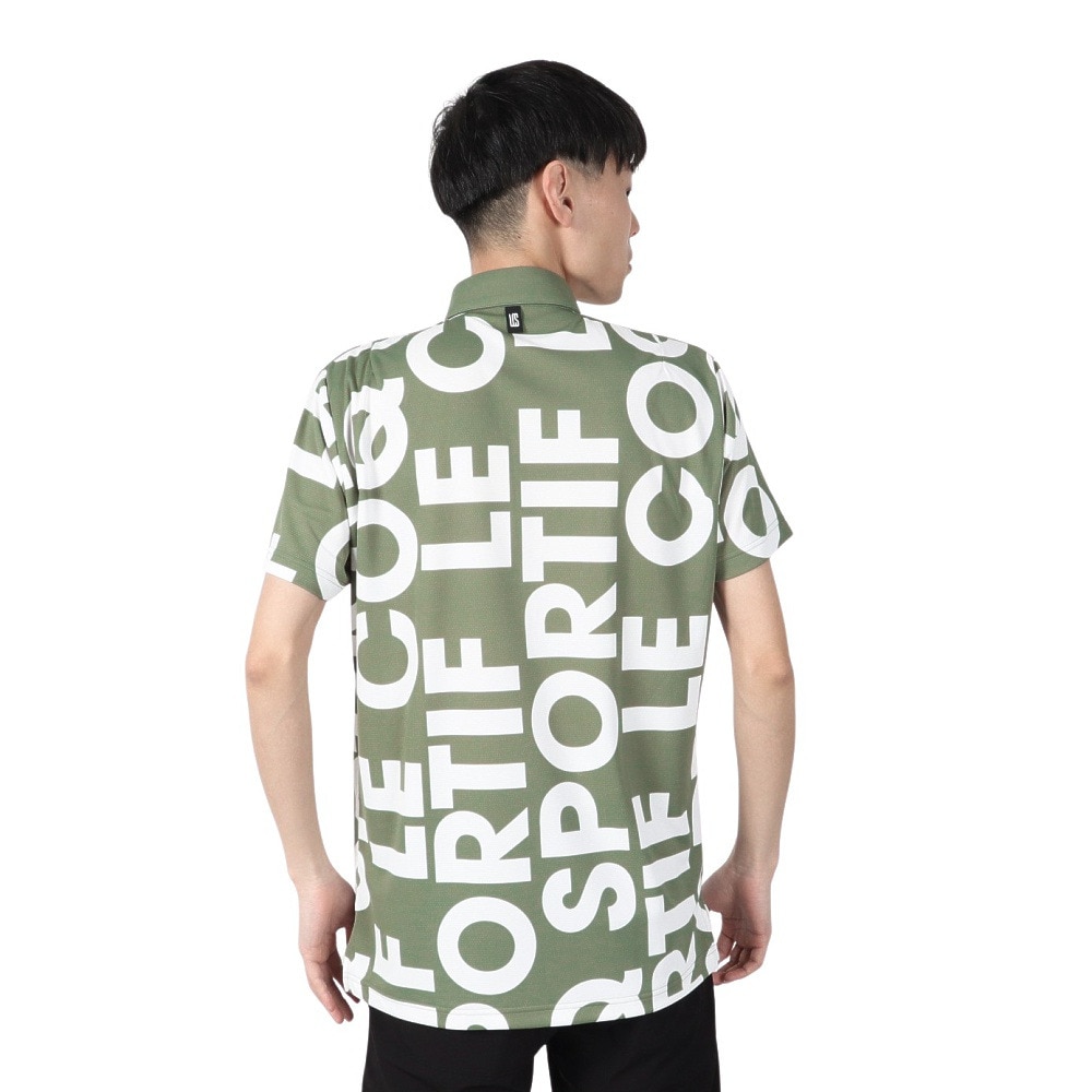 ルコックスポルティフ（lecoqsportif）（メンズ）ゴルフウェア 吸汗速乾 マルチカラーロゴ柄半袖シャツ LG5SHS05M KH00