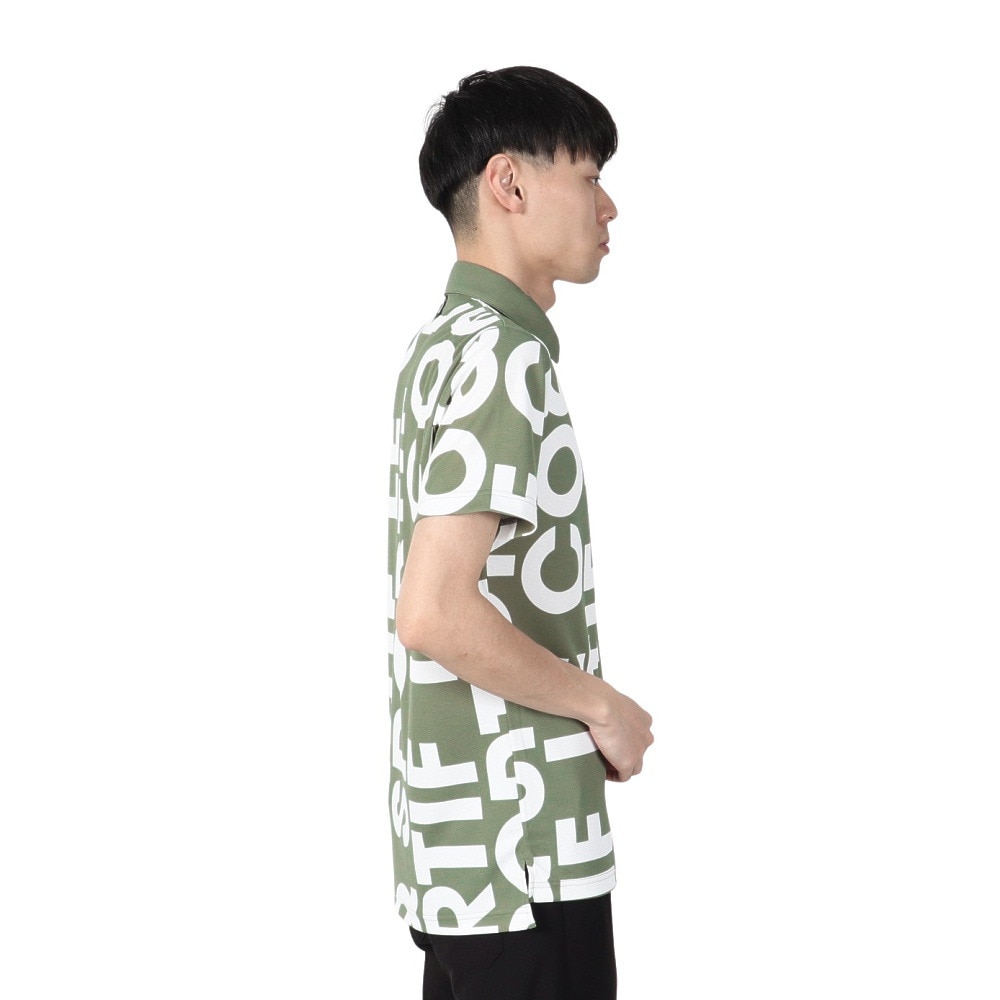 ルコックスポルティフ（lecoqsportif）（メンズ）ゴルフウェア 吸汗速乾 マルチカラーロゴ柄半袖シャツ LG5SHS05M KH00