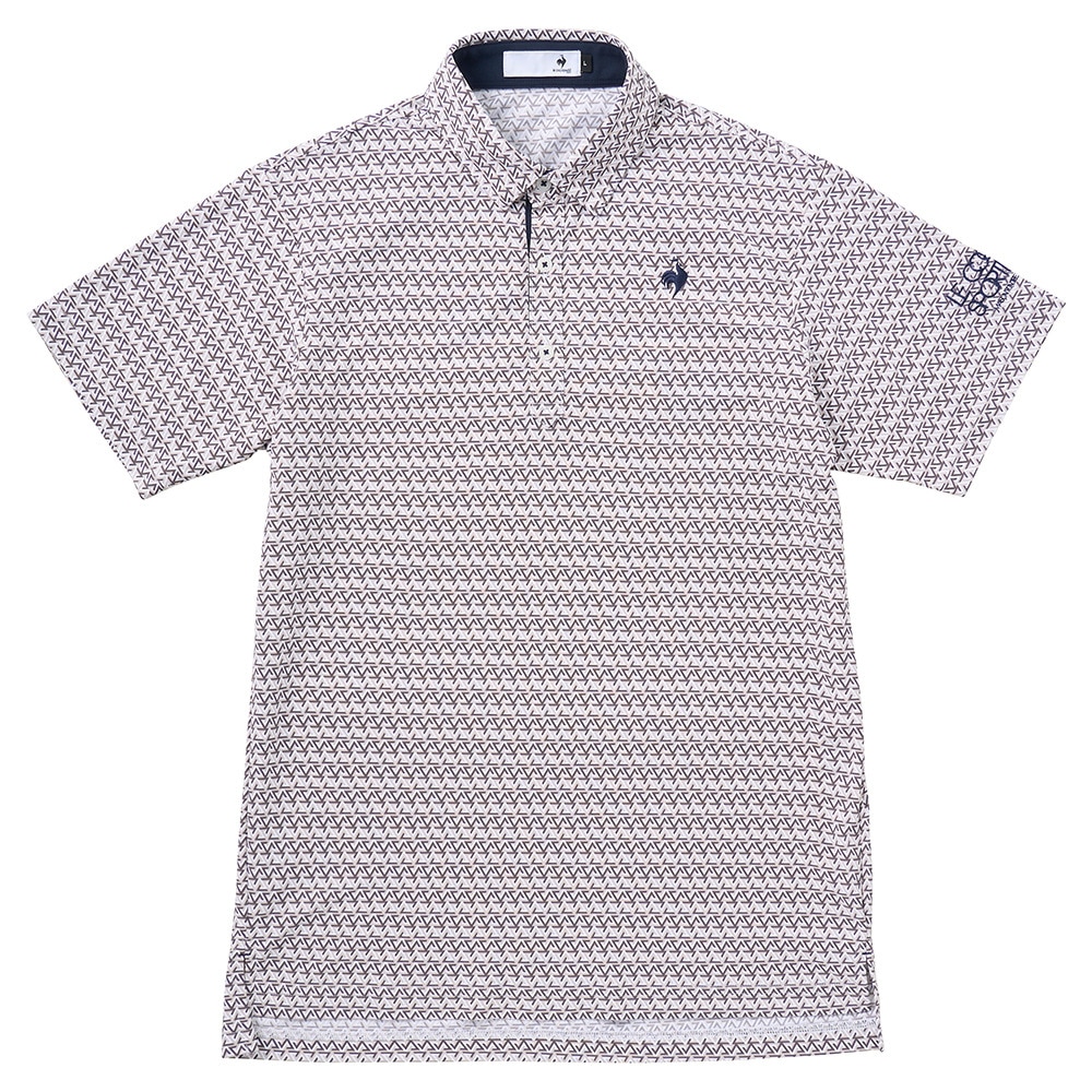 ルコックスポルティフ（lecoqsportif）（メンズ）ゴルフウェア ストレッチ トライアングル小柄半袖シャツ LG5SHS06M GY00