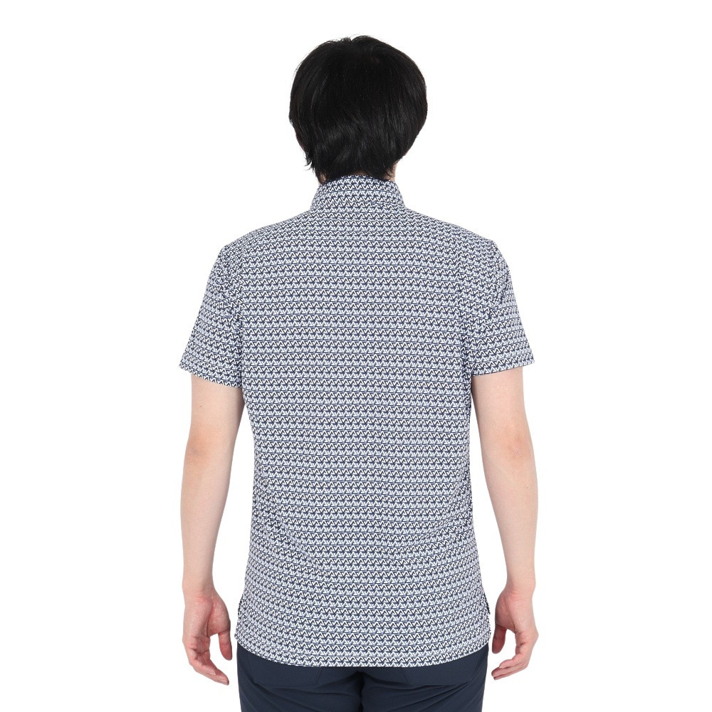 ルコックスポルティフ（lecoqsportif）（メンズ）ゴルフウェア ストレッチ トライアングル 小柄半袖シャツ LG5SHS06M NV00