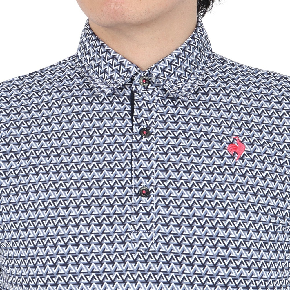 ルコックスポルティフ（lecoqsportif）（メンズ）ゴルフウェア ストレッチ トライアングル 小柄半袖シャツ LG5SHS06M NV00