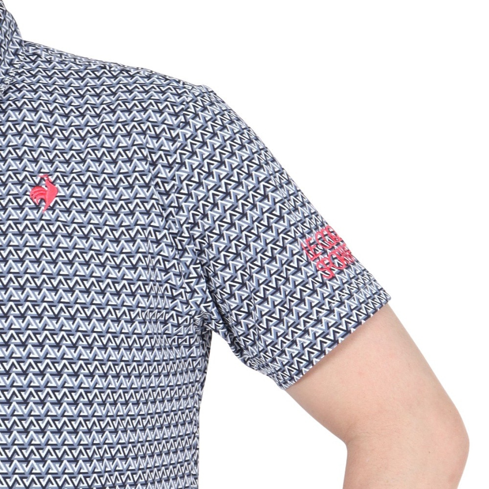 ルコックスポルティフ（lecoqsportif）（メンズ）ゴルフウェア ストレッチ トライアングル 小柄半袖シャツ LG5SHS06M NV00
