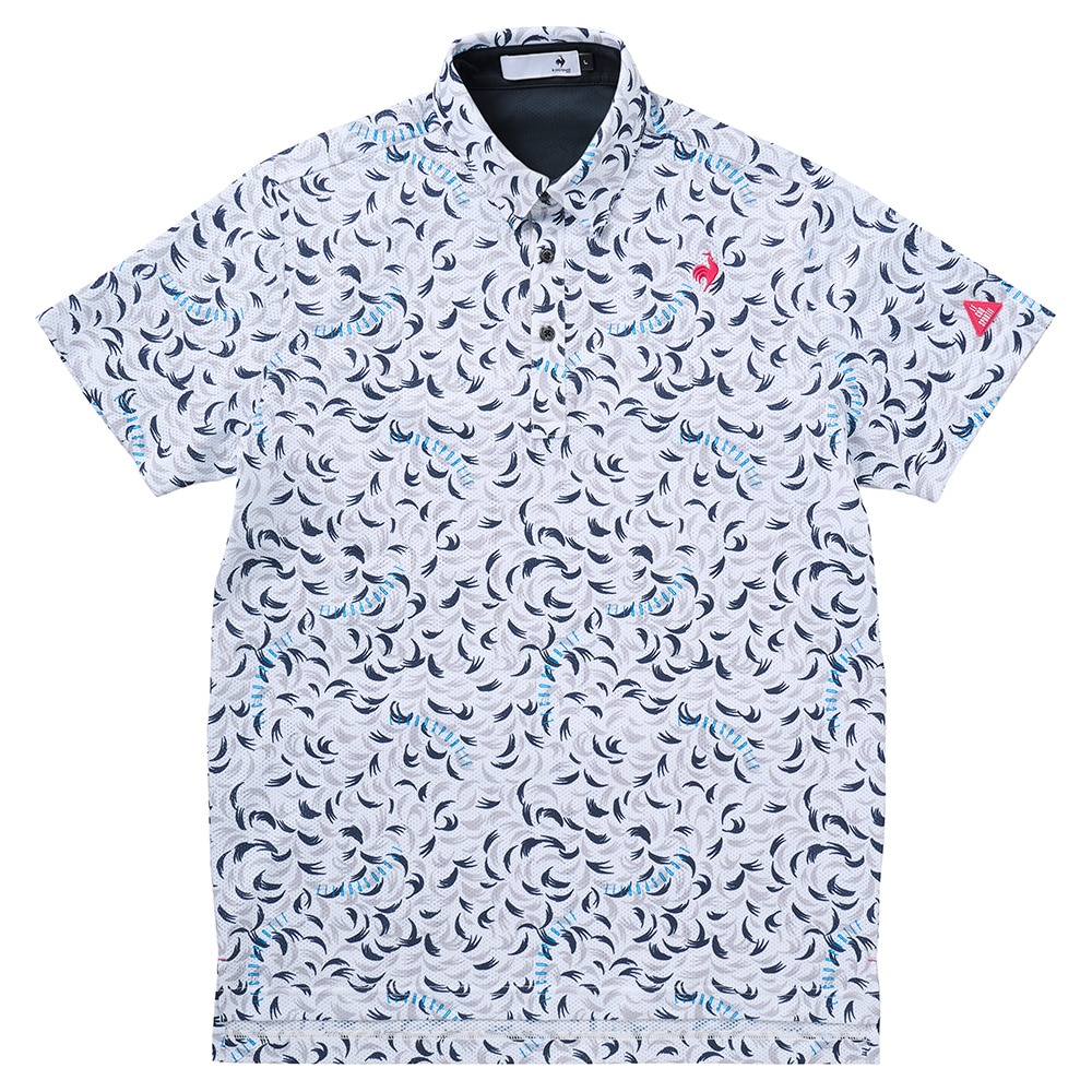 ルコックスポルティフ（lecoqsportif）（メンズ）ゴルフウェア 接触冷感 小柄 半袖ポロシャツ LG5SHS09M WH00