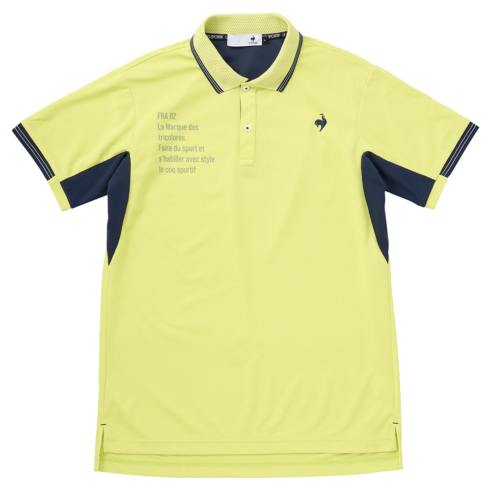 ルコックスポルティフ（lecoqsportif）（メンズ）ゴルフウェア 冷感 部分メッシュ ベーシックデザイン 半袖ポロシャツ LG5SHS12M LM00