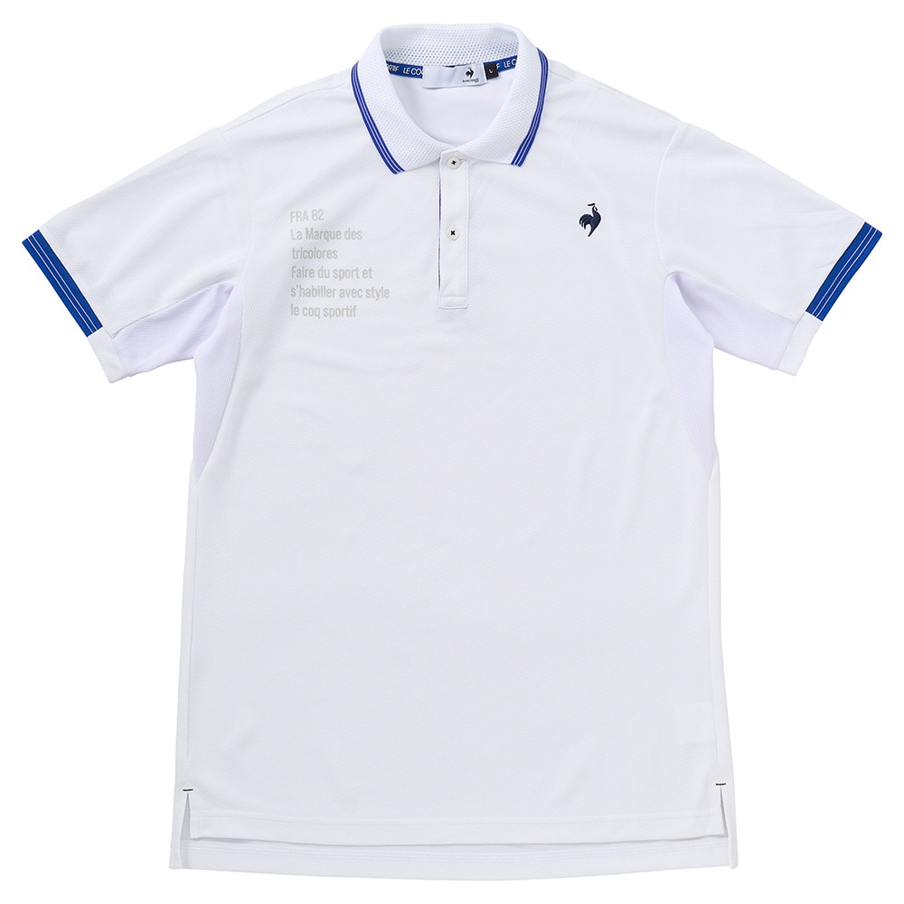 ルコックスポルティフ（lecoqsportif）（メンズ）ゴルフウェア 冷感 部分メッシュ ベーシックデザイン 半袖ポロシャツ LG5SHS12M WH00
