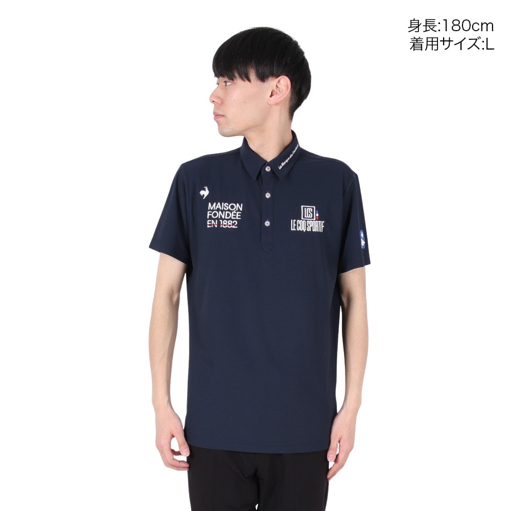 ルコックスポルティフ（lecoqsportif）（メンズ）ゴルフウェア 吸汗速乾 定番 無地半袖シャツ LG5SHS13M NV00