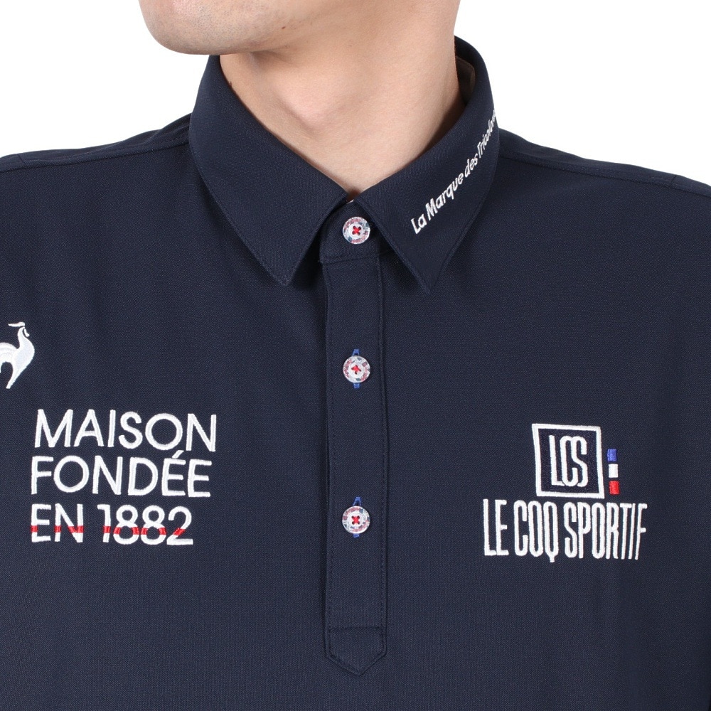 ルコックスポルティフ（lecoqsportif）（メンズ）ゴルフウェア 吸汗速乾 定番 無地半袖シャツ LG5SHS13M NV00