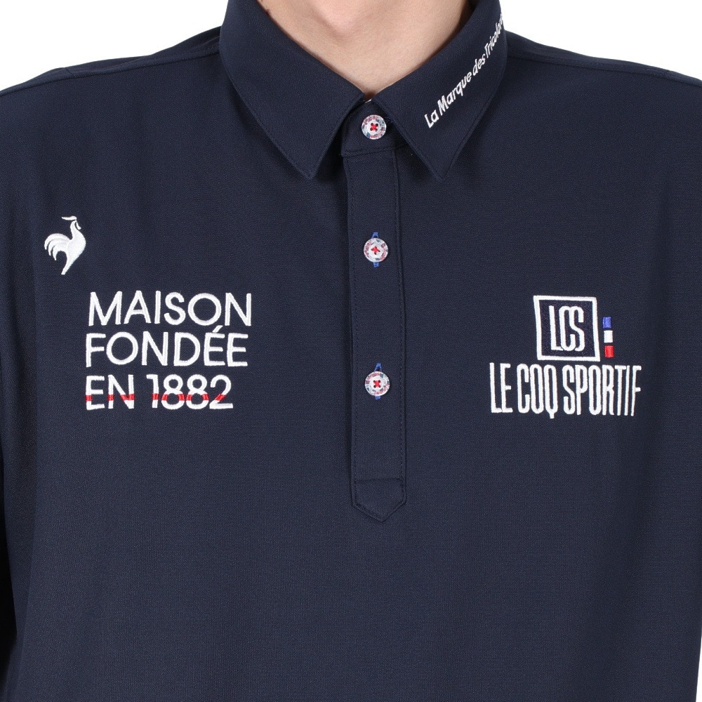 ルコックスポルティフ（lecoqsportif）（メンズ）ゴルフウェア 吸汗速乾 定番 無地半袖シャツ LG5SHS13M NV00