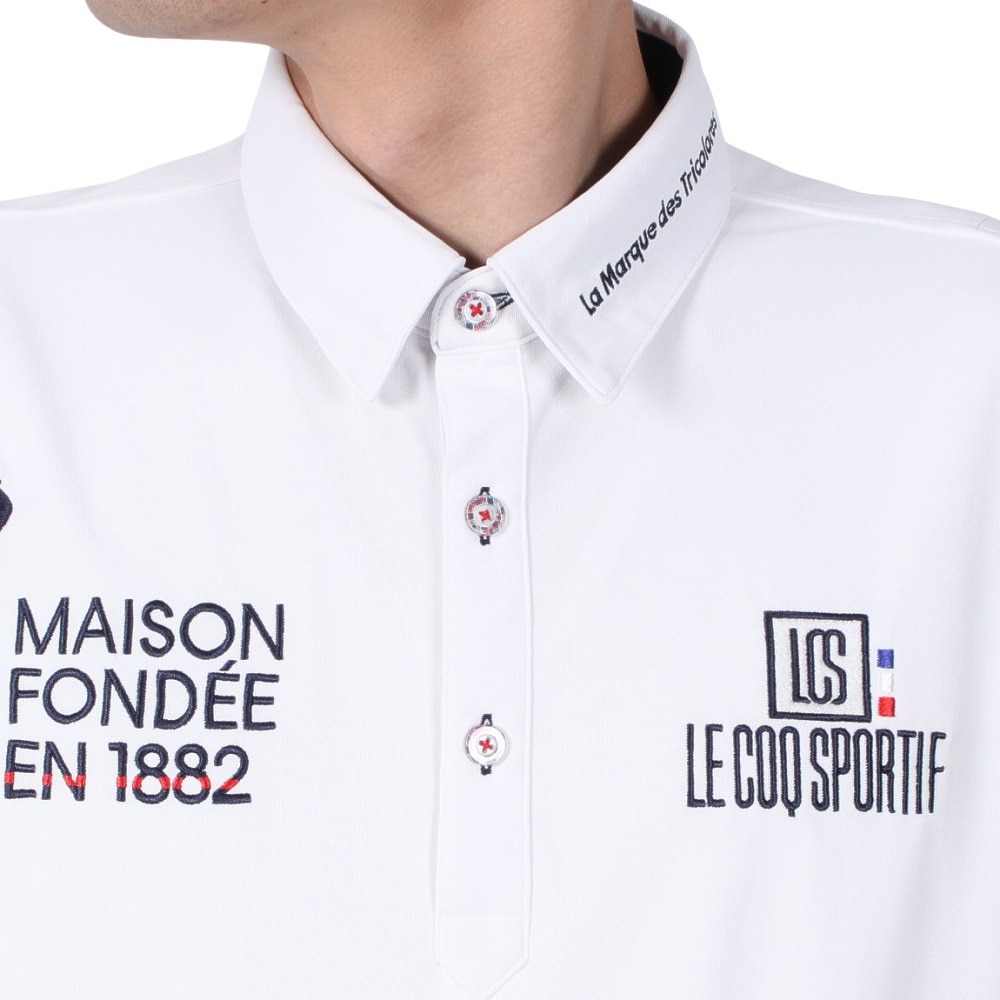 ルコックスポルティフ（lecoqsportif）（メンズ）ゴルフウェア 吸汗速乾 定番 無地半袖シャツ LG5SHS13M WH00