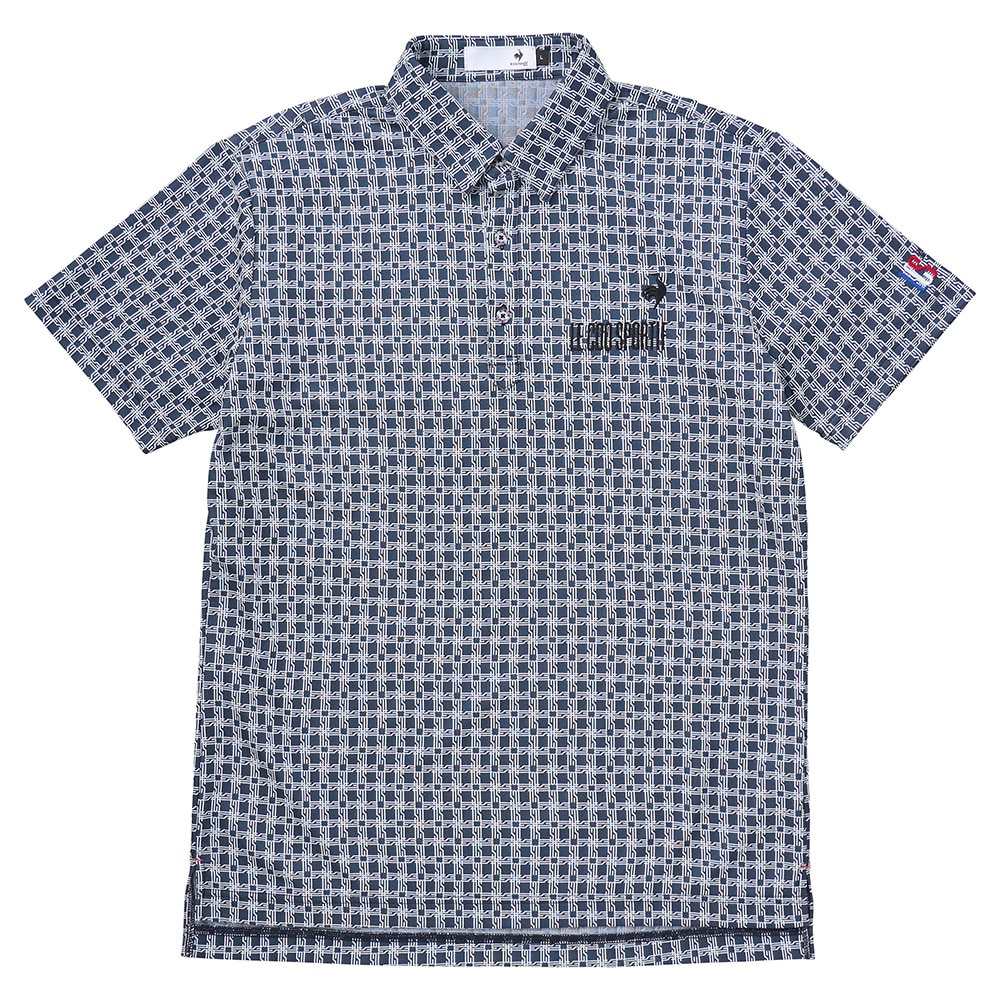 ルコックスポルティフ（lecoqsportif）（メンズ）ゴルフウェア 吸汗速乾 モノグラム柄ジャガード 半袖シャツ LG5SHS14M NV00