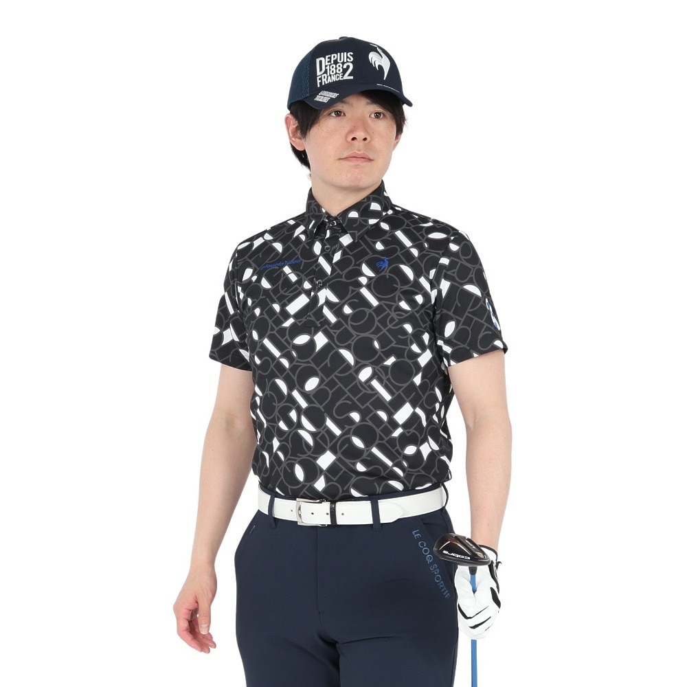 ルコックスポルティフ(lecoqsportif)ゴルフウェア 吸汗速乾 カラーブロックグラフィック 小柄半袖シャツ LG5SH… ルコックスポルティフ（lecoqsportif）（メンズ）ゴルフウェア 吸汗速
