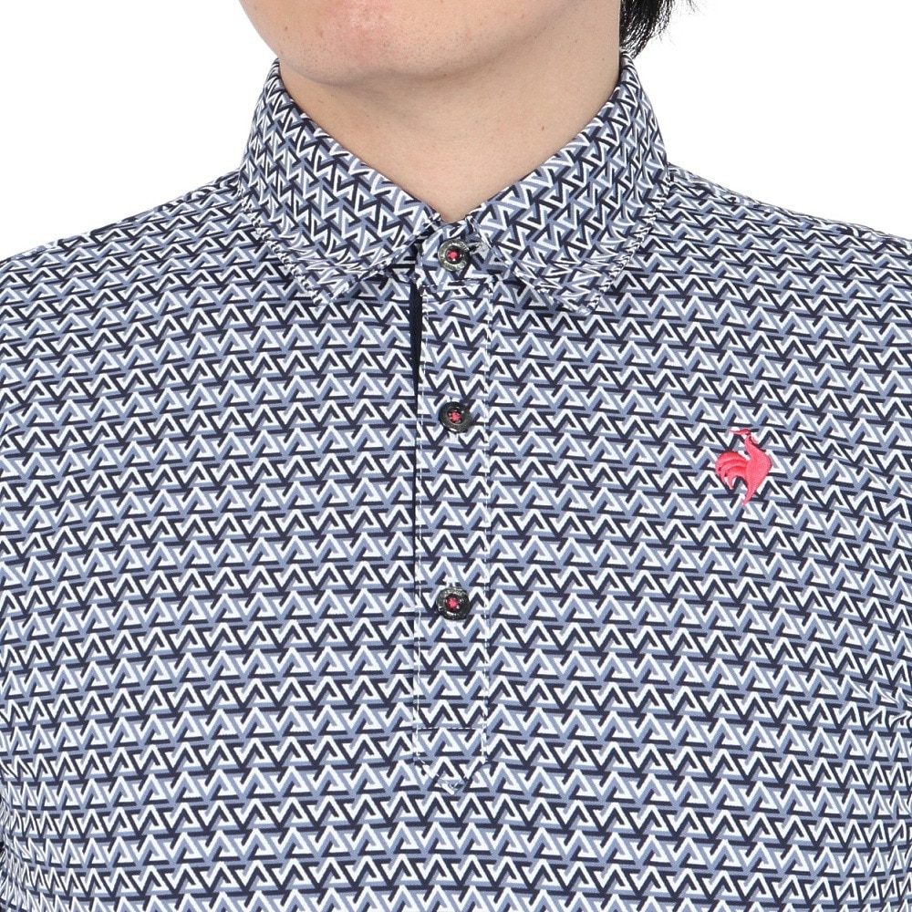 ルコックスポルティフ（lecoqsportif）（メンズ）ゴルフウェア ストレッチ トライアングル 小柄半袖シャツ LG5SHS06M NV00