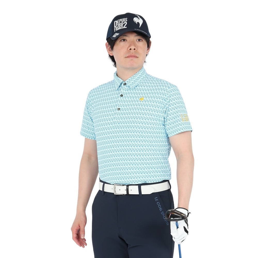 ルコックスポルティフ（lecoqsportif）（メンズ）ゴルフウェア ストレッチ トライアングル 小柄半袖シャツ LG5SHS06M SA00