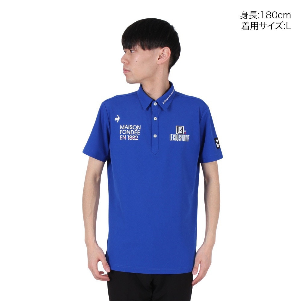 ルコックスポルティフ（lecoqsportif）（メンズ）ゴルフウェア 吸汗速乾 定番 無地半袖シャツ LG5SHS13M BL00