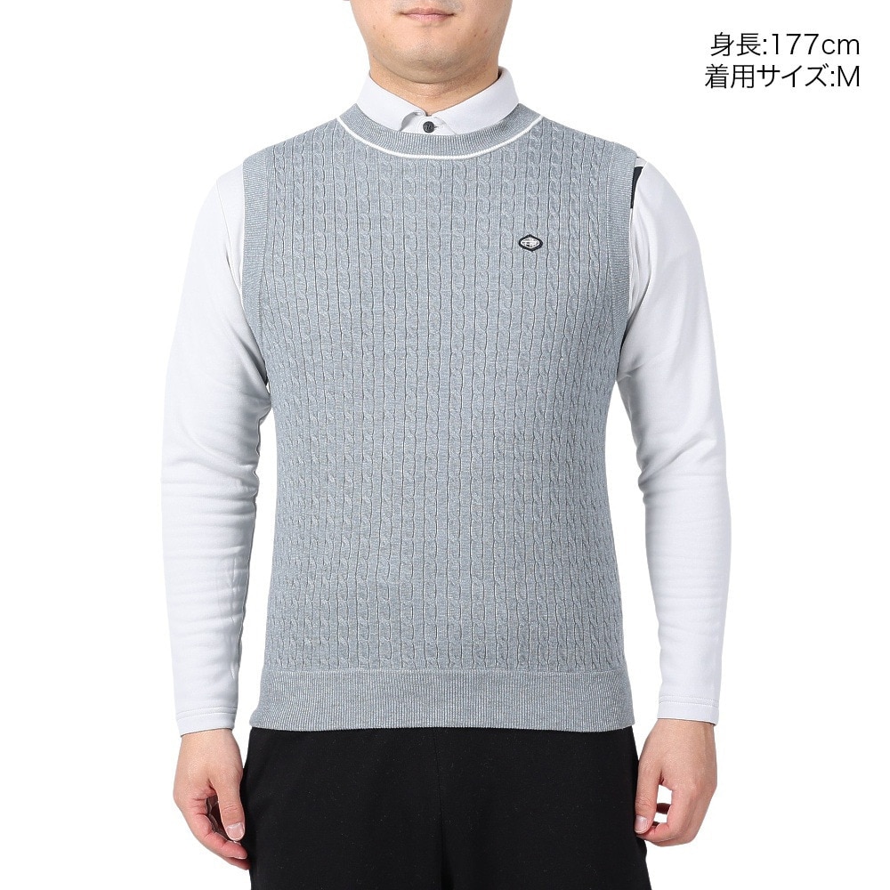 フィドラ（FIDRA）（メンズ）ゴルフウェア 防風 ニットベスト FD5QTK02 GRY