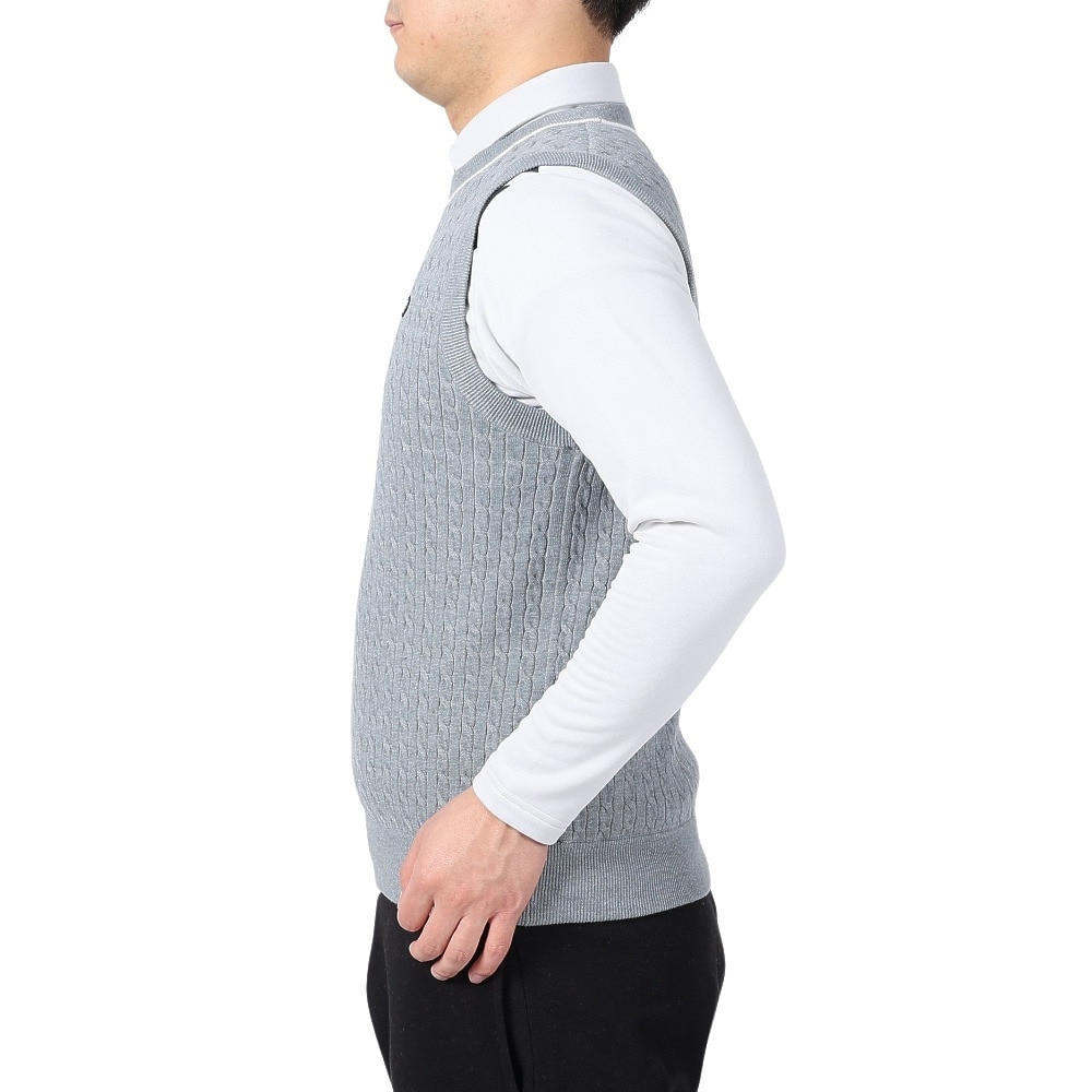 フィドラ（FIDRA）（メンズ）ゴルフウェア 防風 ニットベスト FD5QTK02 GRY