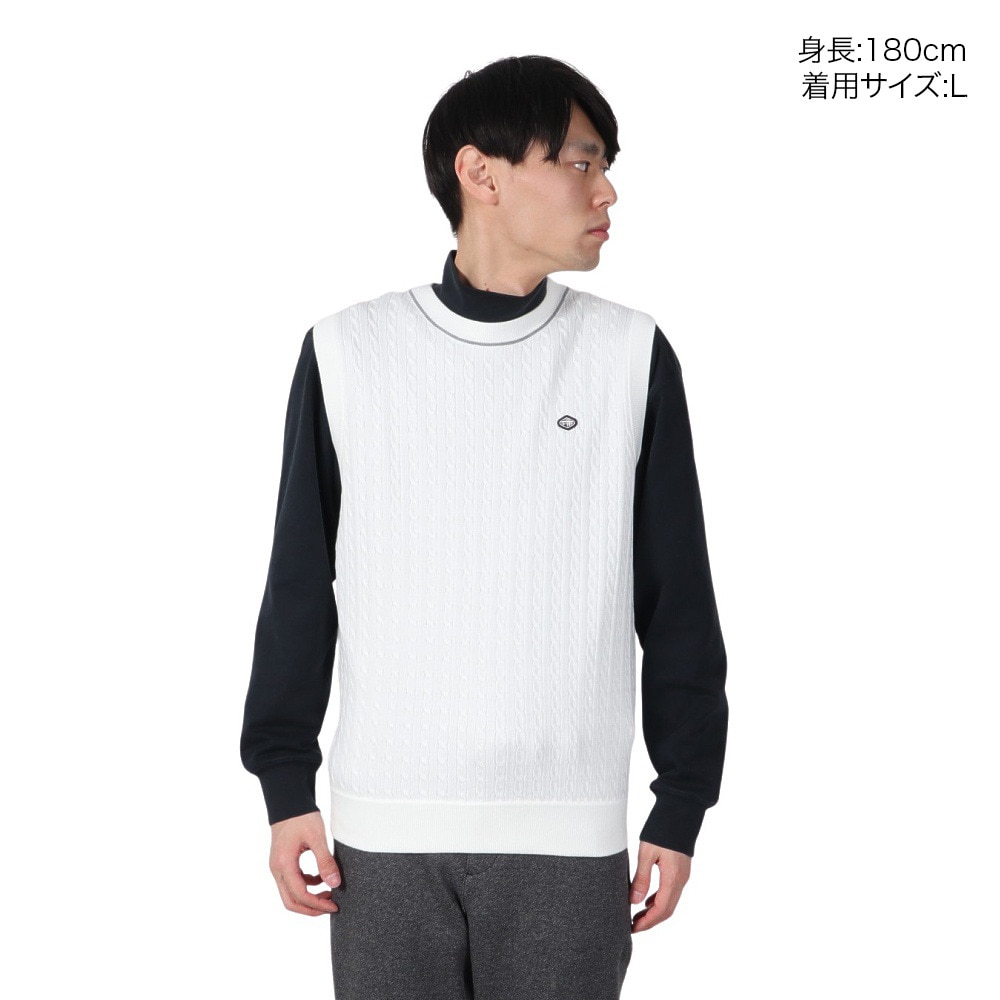 フィドラ（FIDRA）（メンズ）ゴルフウェア 防風 ニットベスト FD5QTK02 WHT