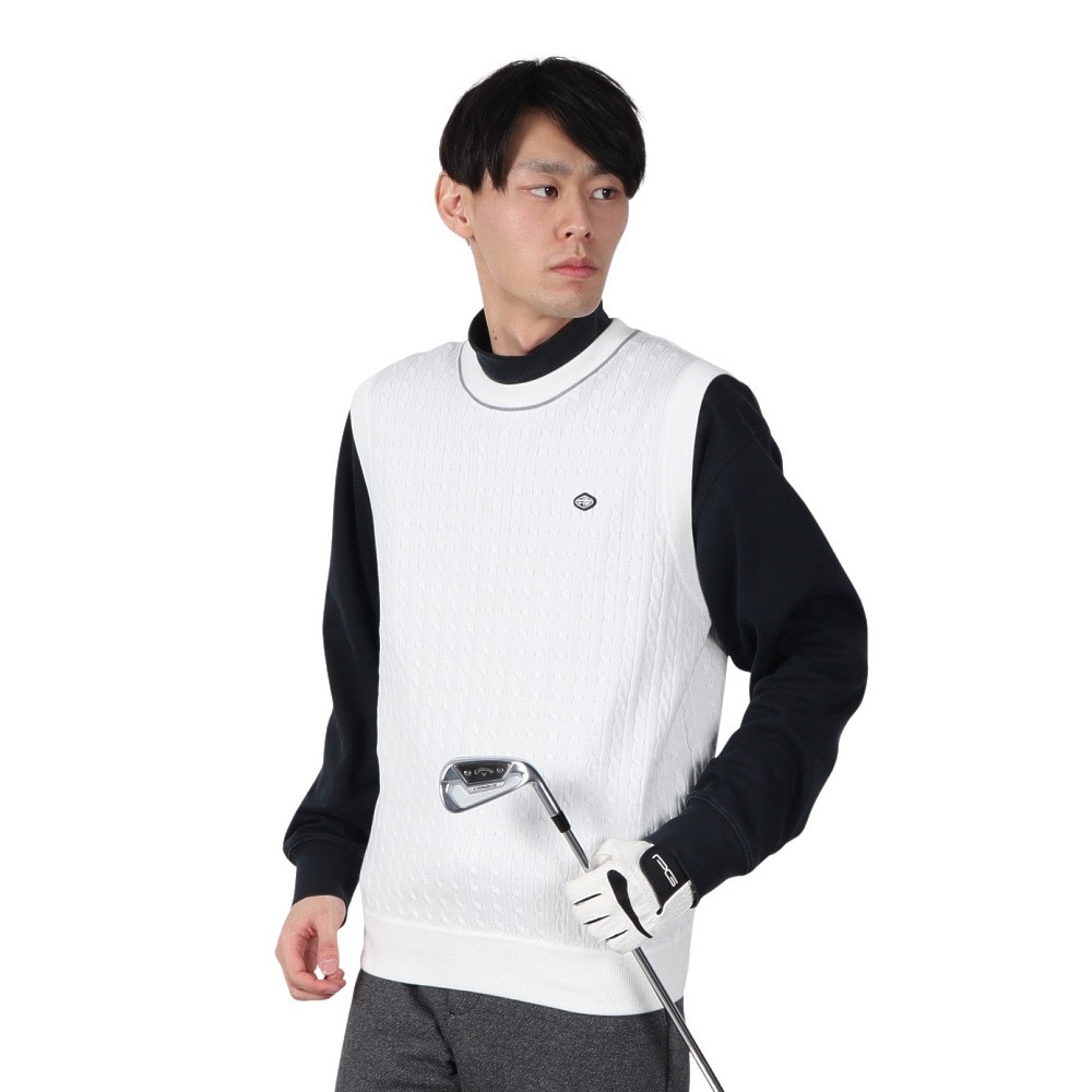 フィドラ（FIDRA）（メンズ）ゴルフウェア 防風 ニットベスト FD5QTK02 WHT