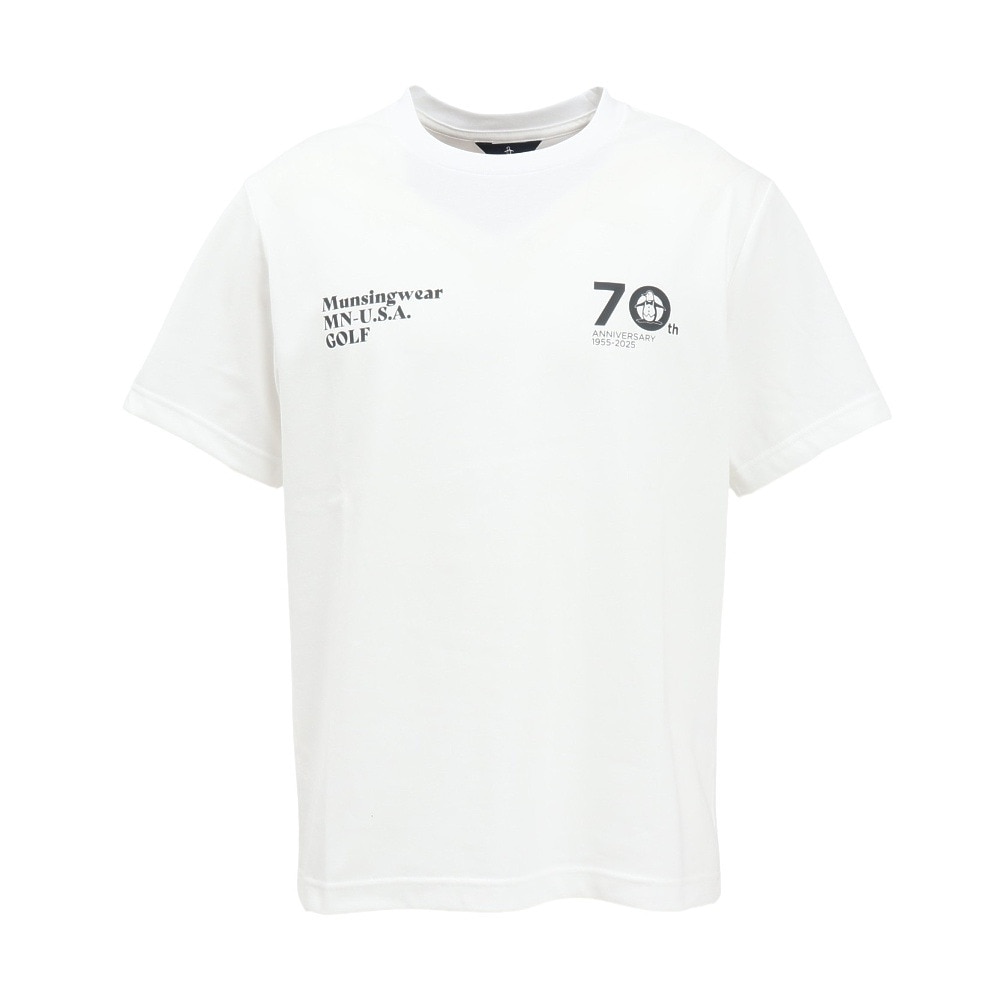 マンシングウエア（MUNSING WEAR）（メンズ）ゴルフウェア 70周年 アーカイブグラフィックTシャツ MG5SHS45U WH00