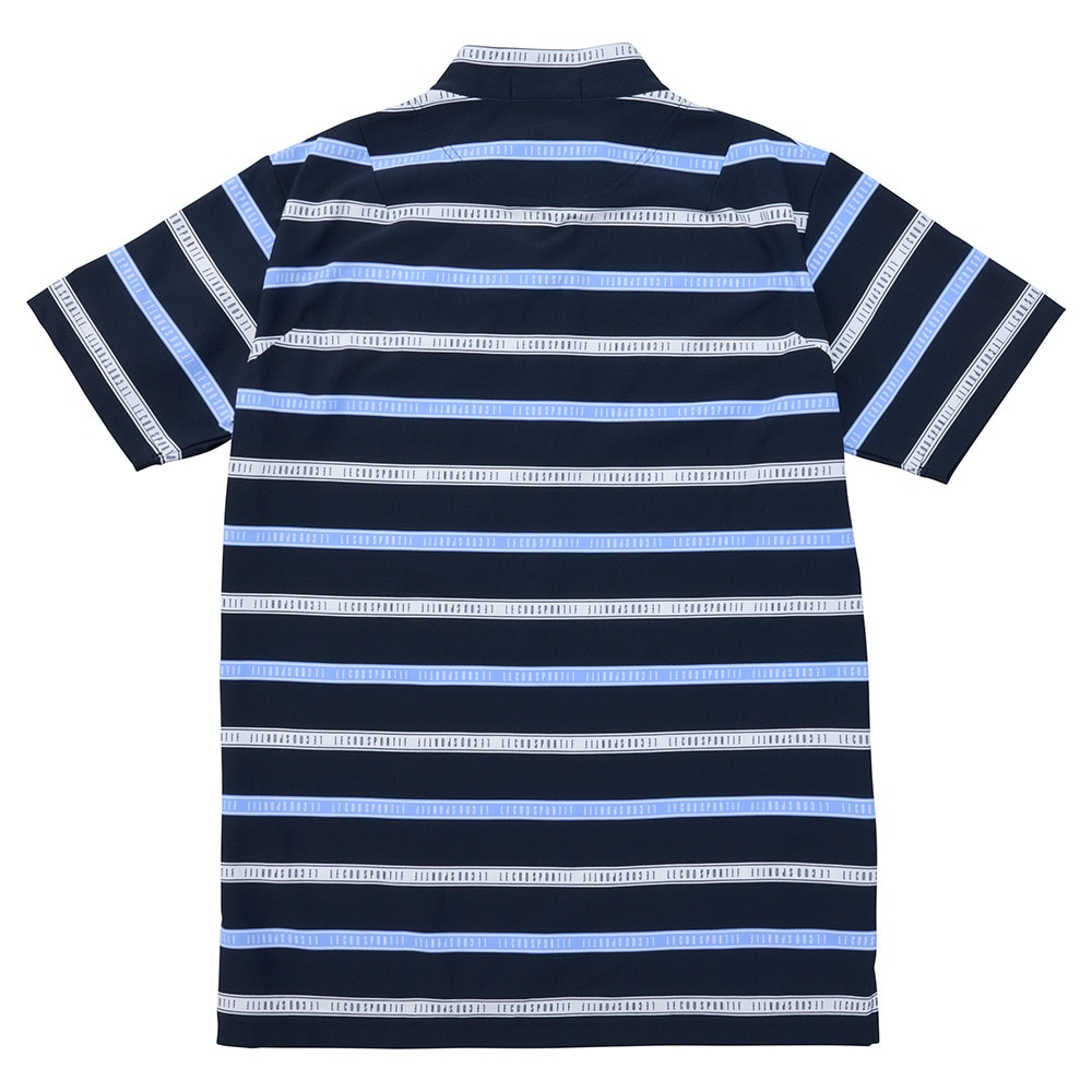 ルコックスポルティフ（lecoqsportif）（メンズ）ゴルフウェア 遮熱 ボーダー柄 ハーフジップ 半袖シャツ LG5SHS80M NV00