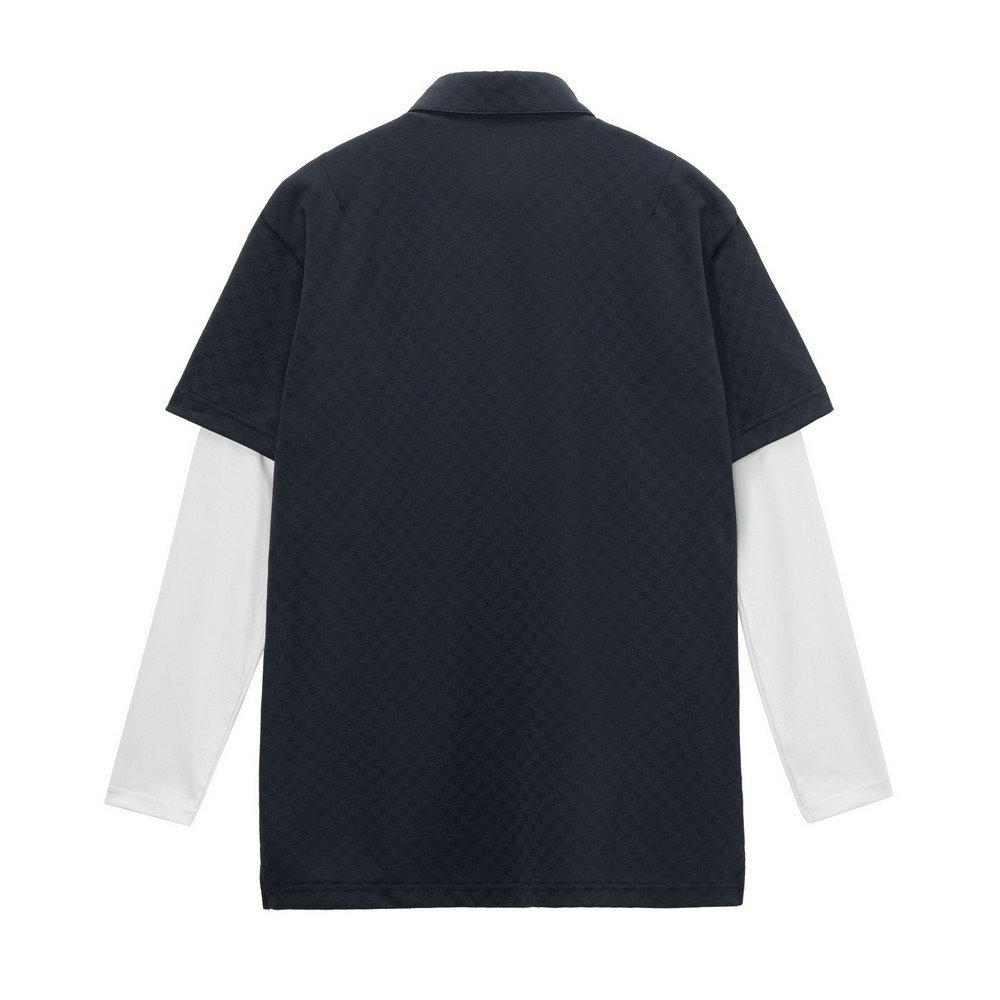 ルコックスポルティフ（lecoqsportif）（メンズ）ゴルフウェア 3WAYチェックジャカード半袖シャツ インナーシャツ LG6STZ00M NV00