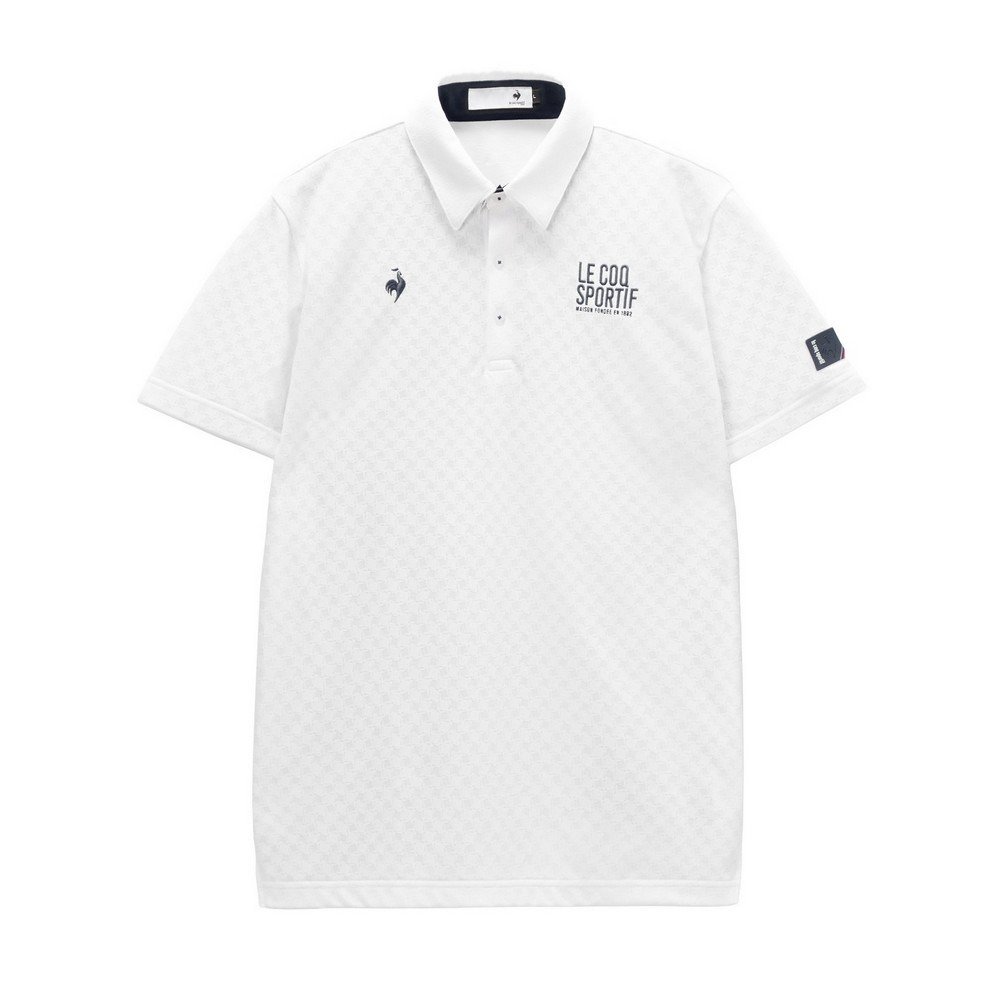 ルコックスポルティフ（lecoqsportif）（メンズ）ゴルフウェア 3WAYチェックジャカード半袖シャツ インナーシャツ LG6STZ00M WH00
