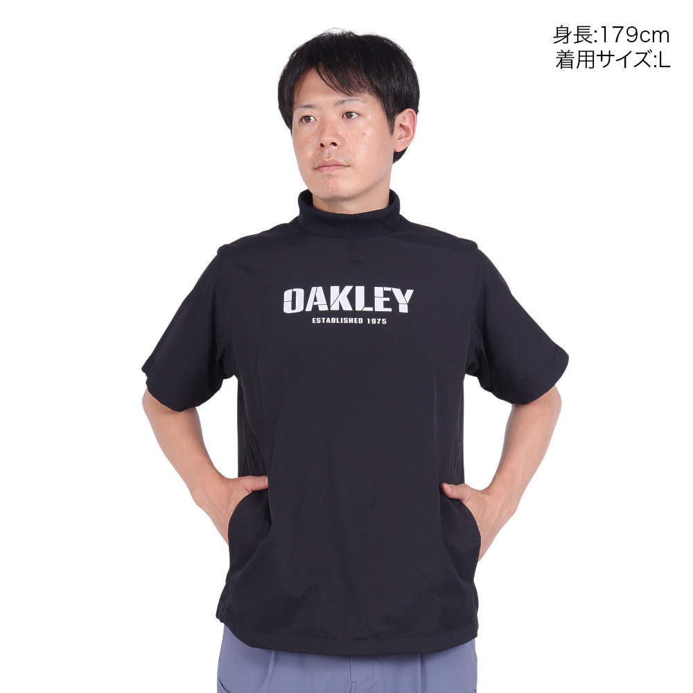 オークリー（OAKLEY）（メンズ）ゴルフウェア 半袖 防風 モック プルオーバージャケット FOA406948-02E