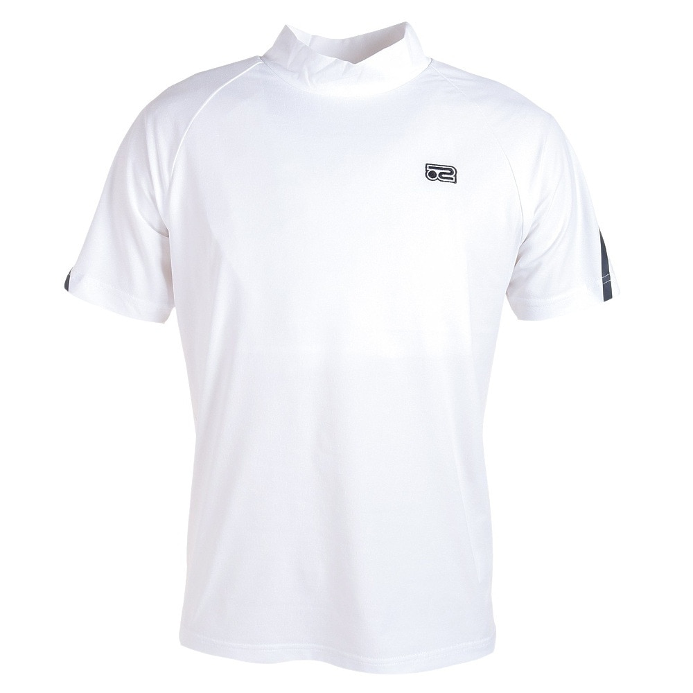 ROSASEN（メンズ）ゴルフウェア 吸汗 速乾 半袖 A-Line モックネック ロゴTシャツ 047-28442-004