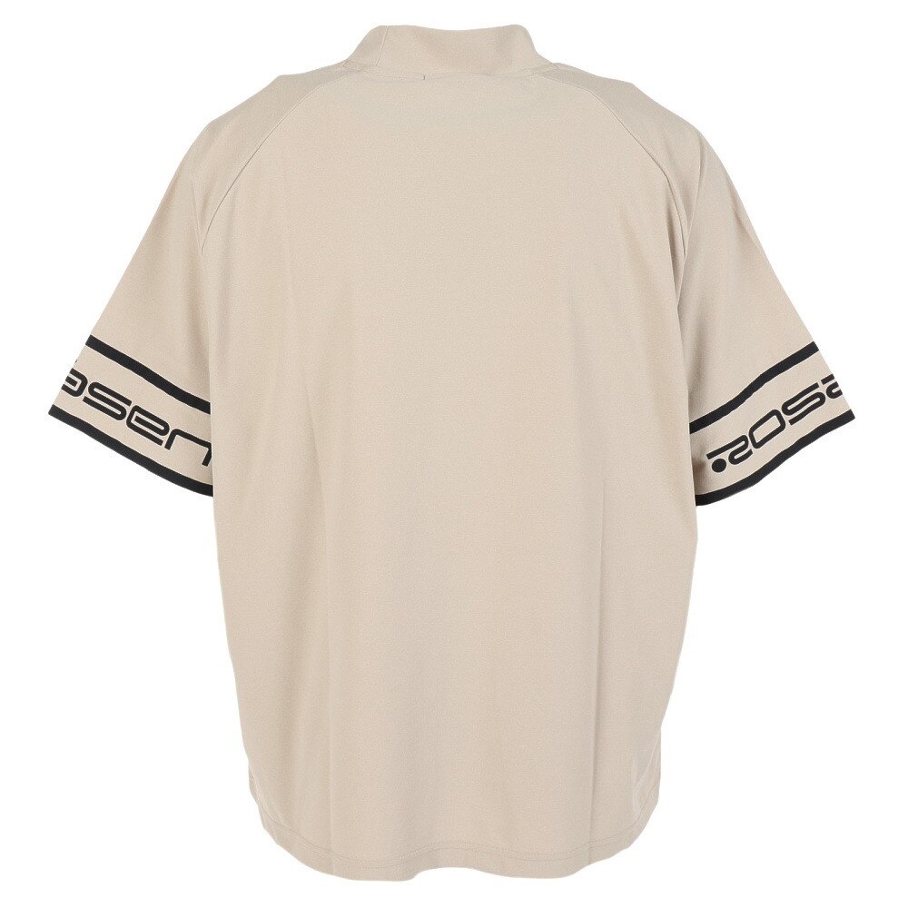 ROSASEN（メンズ）ゴルフウェア 吸水速乾 半袖 A-Line モックネックロゴTシャツ 047-28443-052