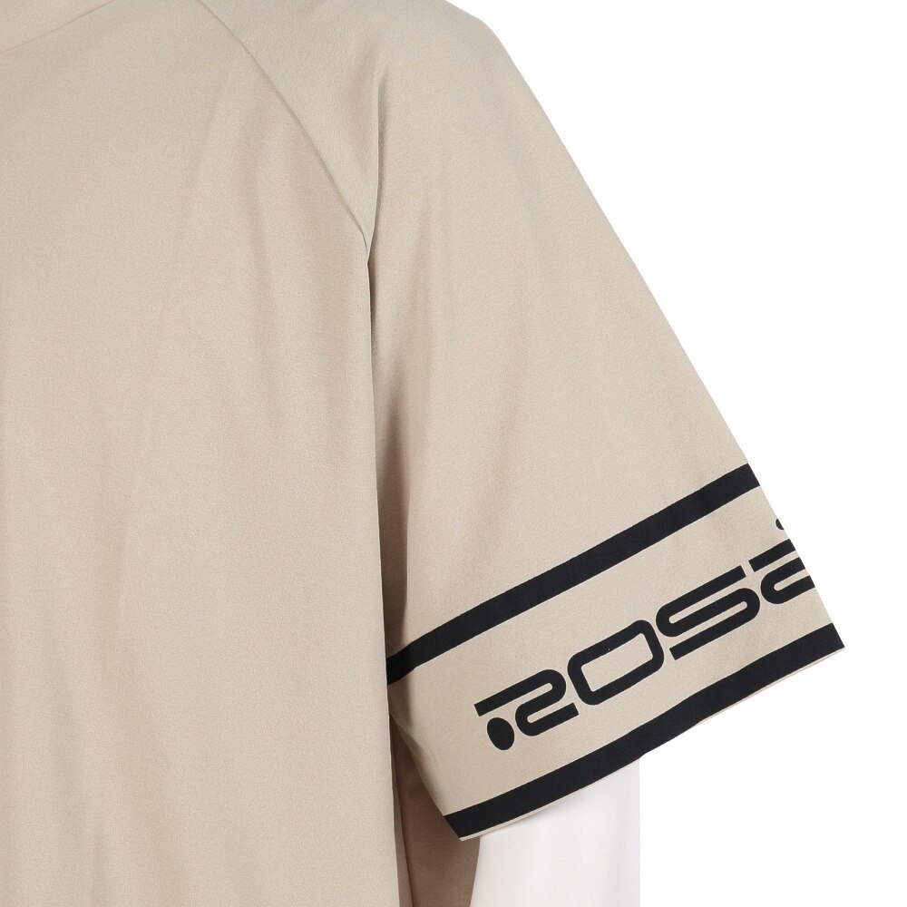 ROSASEN（メンズ）ゴルフウェア 吸水速乾 半袖 A-Line モックネックロゴTシャツ 047-28443-052