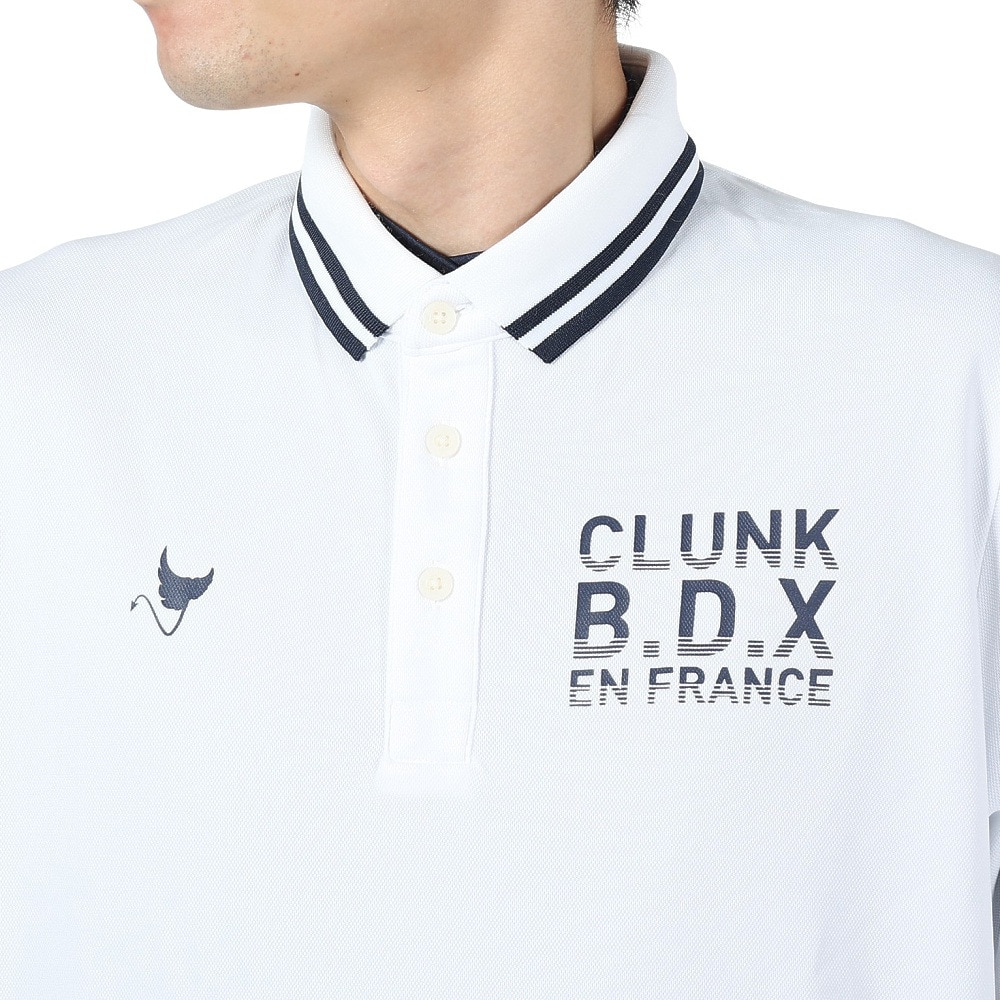 クランク（CLUNK）（メンズ）ゴルフウェア 吸汗 速乾 消臭 アンダーセットポロシャツ CL5PTG02 WHT