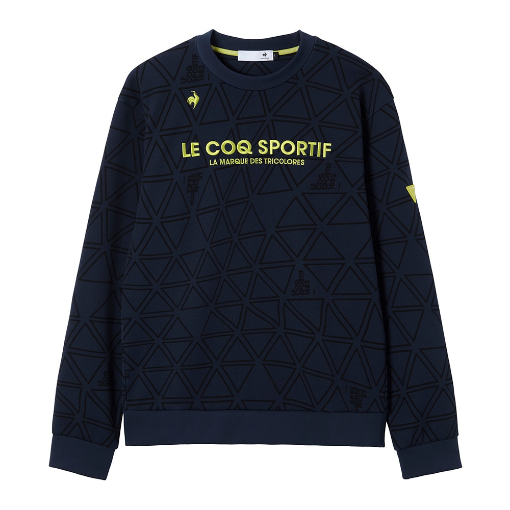 ルコックスポルティフ(lecoqsportif)ゴルフウェア 吸汗 防風 トライアングル柄 長袖プルオーバー LG5FSW04… ルコックスポルティフ（lecoqsportif）（メンズ）ゴルフウェア 吸汗