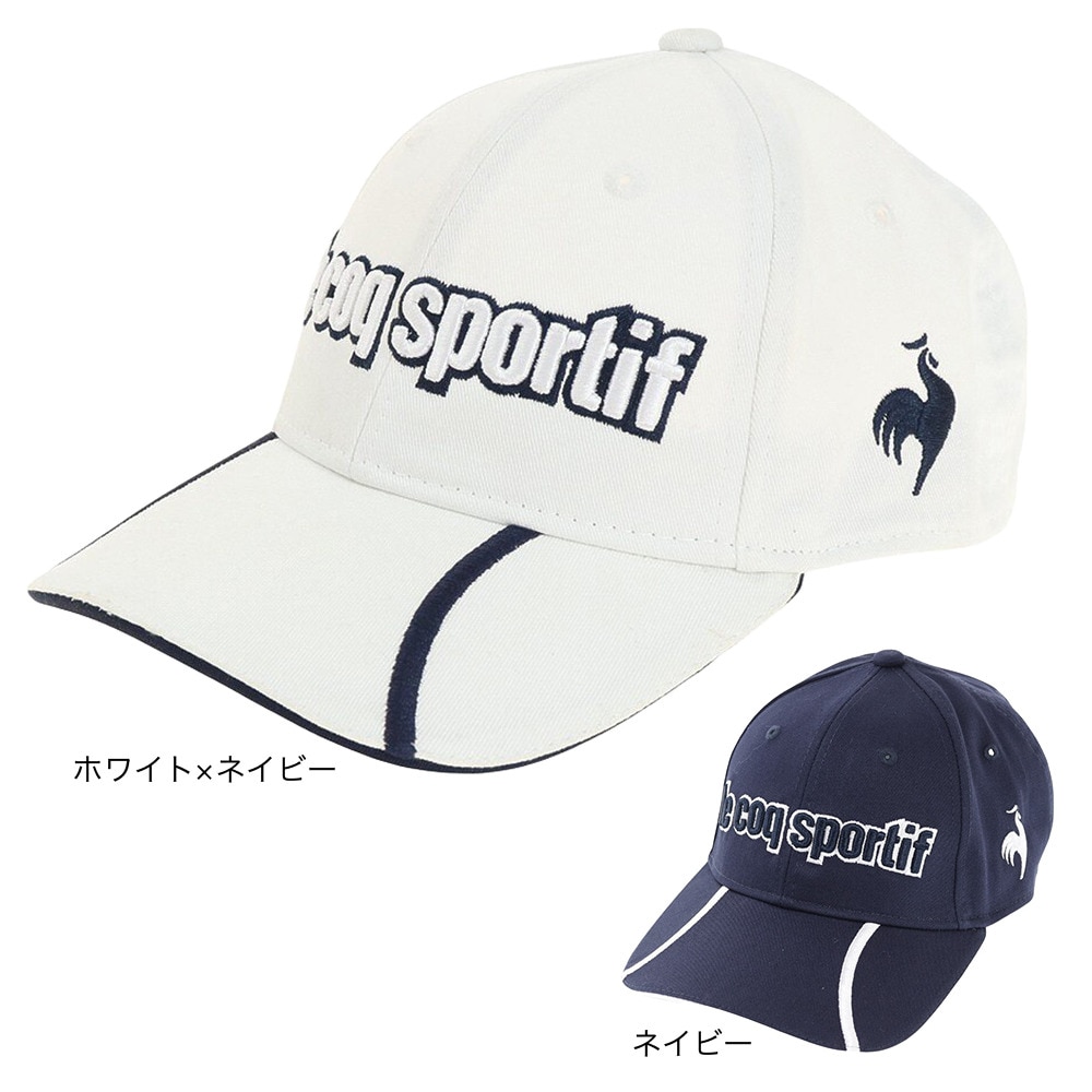ルコックゴルフ（メンズ）ゴルフ ゴルフキャップ 夏 UVカット サイス調整 マーカー付き キャップ QGBTJC01W NV00