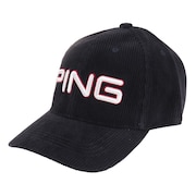ピン（PING）（メンズ、レディース）ゴルフ ウールコーデュロイキャップ HW-U2203 NV 36439
