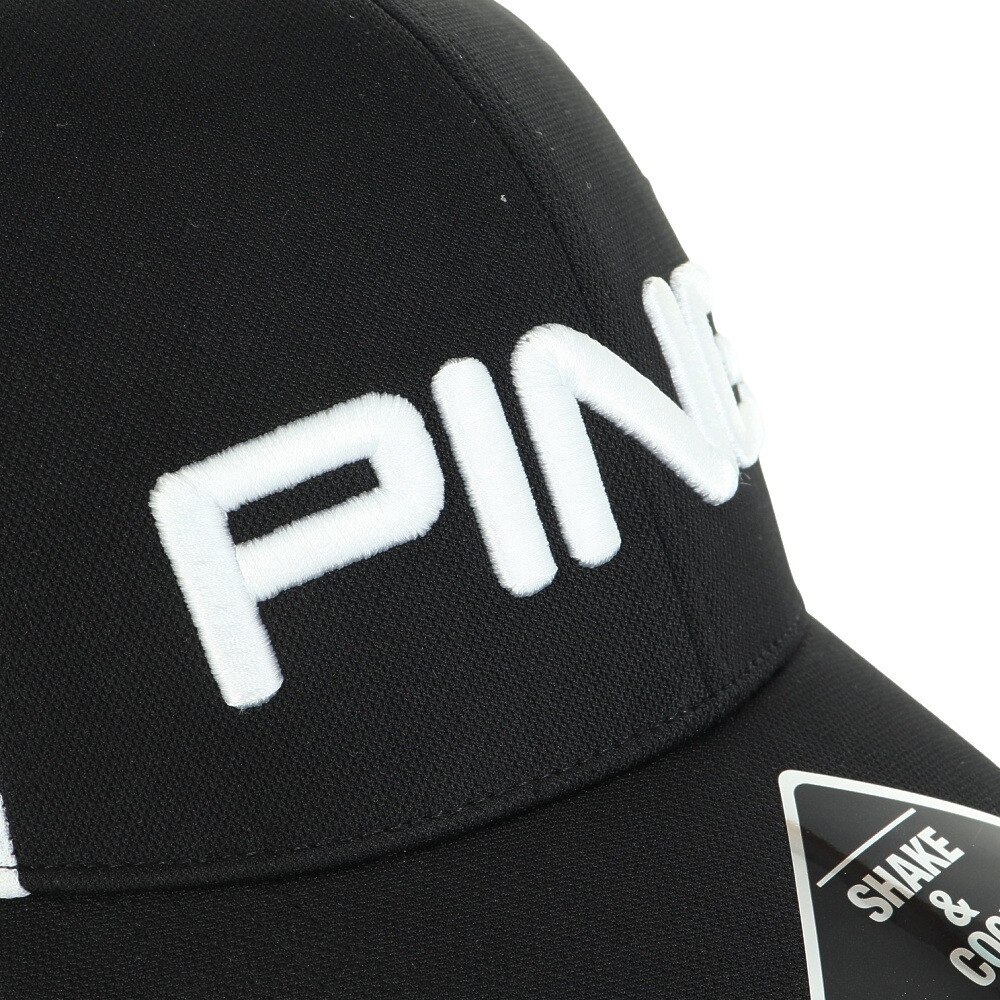 ピン（PING）（メンズ）ゴルフ SHAKE&COOL ダブルラッセルキャップ HW-P2305 S&クールWラッセル BK 36788
