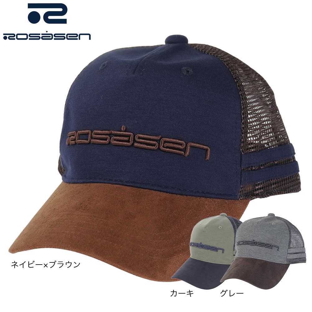 ROSASEN（メンズ）ゴルフ ポンチ×スウェード メッシュキャップ 046-59833-027