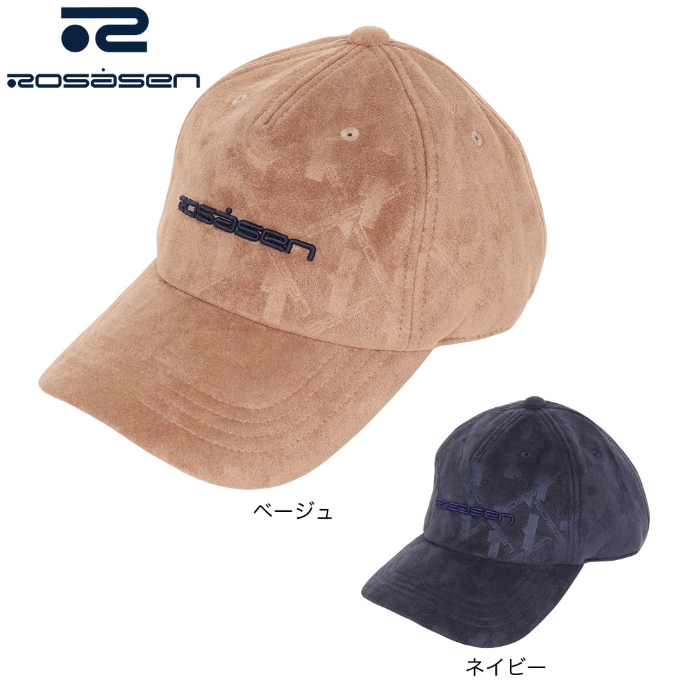 ROSASEN（メンズ）ゴルフ モノグラムエンボスプリントスウェードキャップ 046-59931-052