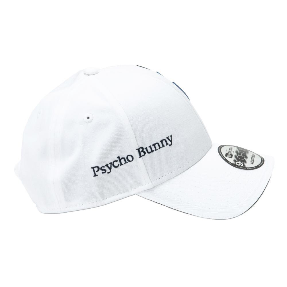 サイコバニー（Psycho Bunny）（メンズ、レディース）キャップ NEW ERAコラボ PBMG403F-ホワイト