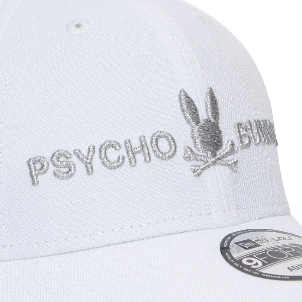 サイコバニー（Psycho Bunny）（メンズ、レディース）ゴルフ キャップ NEW ERAコラボキャップ PBMG452F-WHT