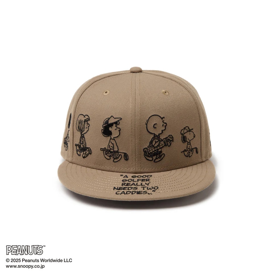 ニューエラ（NEW ERA）（メンズ、レディース）ゴルフ キャップ 9FIFTY PEANUTS ピーナッツ メッセージ ブリティッシュ カーキ 14344508