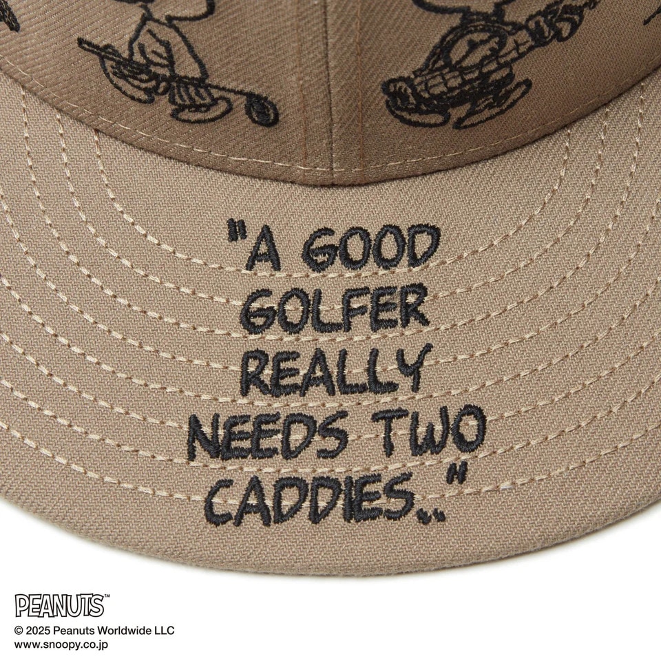 ニューエラ（NEW ERA）（メンズ、レディース）ゴルフ キャップ 9FIFTY PEANUTS ピーナッツ メッセージ ブリティッシュ カーキ 14344508