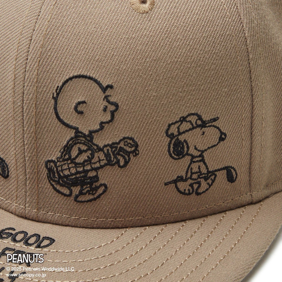 ニューエラ（NEW ERA）（メンズ、レディース）ゴルフ キャップ 9FIFTY PEANUTS ピーナッツ メッセージ ブリティッシュ カーキ 14344508