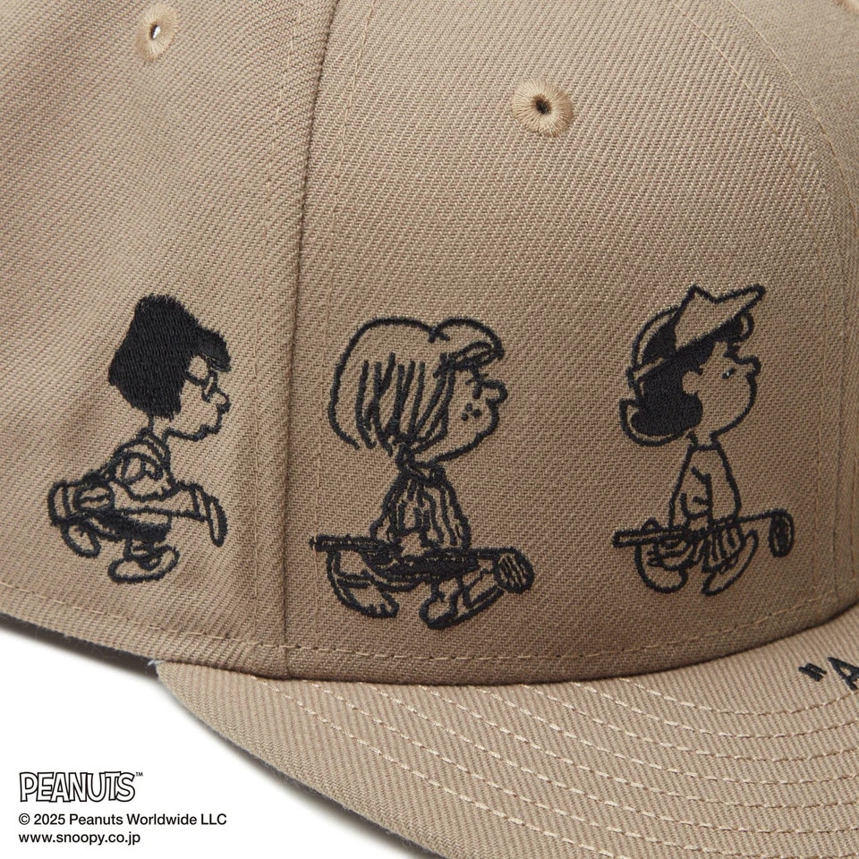ニューエラ（NEW ERA）（メンズ、レディース）ゴルフ キャップ 9FIFTY PEANUTS ピーナッツ メッセージ ブリティッシュ カーキ 14344508