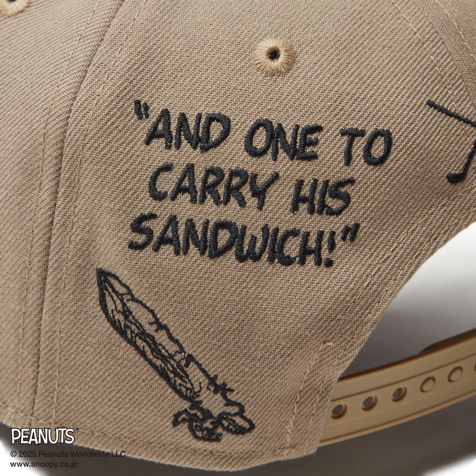 ニューエラ（NEW ERA）（メンズ、レディース）ゴルフ キャップ 9FIFTY PEANUTS ピーナッツ メッセージ ブリティッシュ カーキ 14344508
